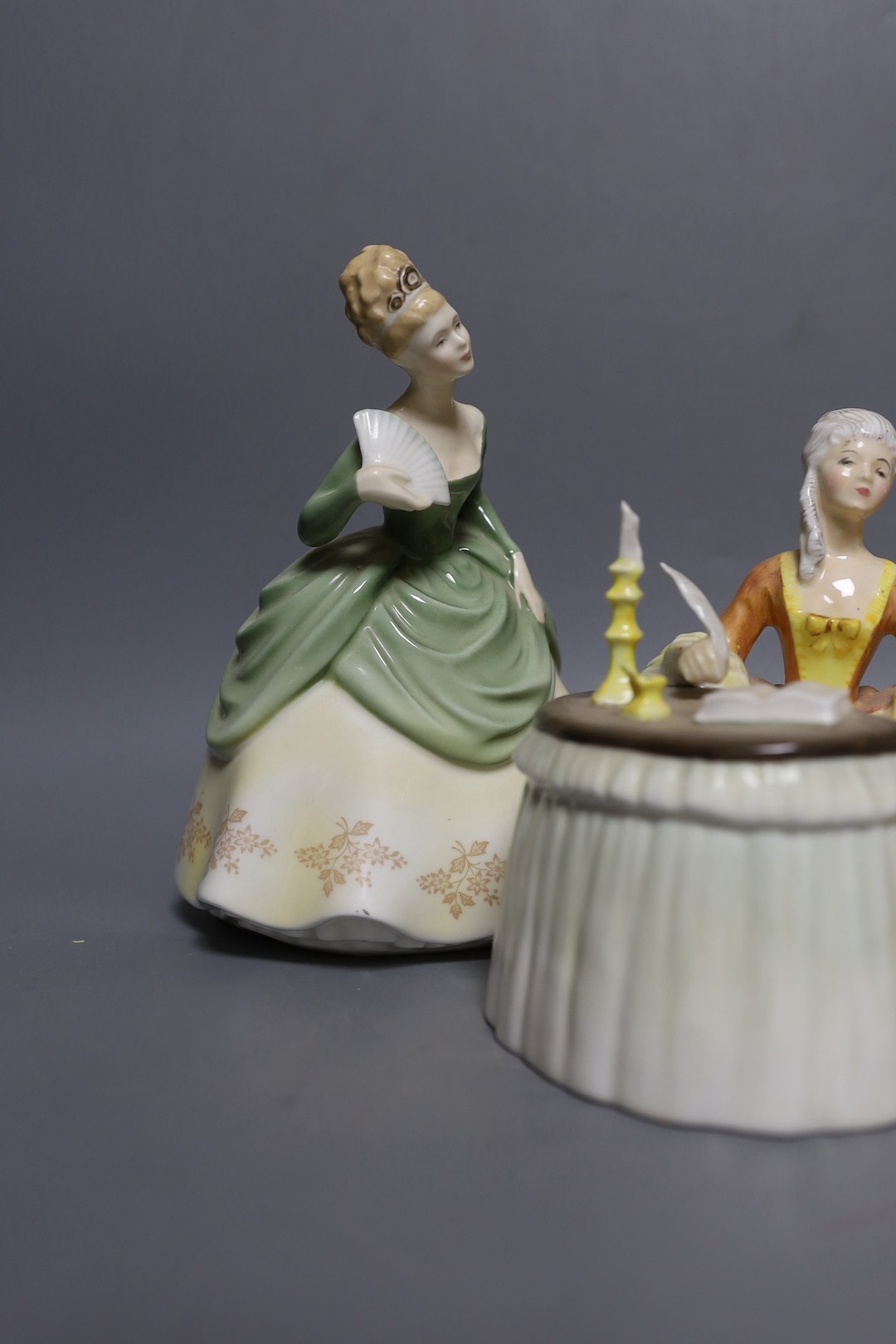 Three Royal Doulton figures of ladies, Stephanie, Soirée and Meditation